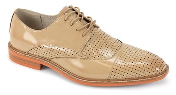 Giovanni Alford Natural Genuine Calfskin Derby Lace-Up Shoes
