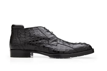 Belvedere "Marcello" Black Genuine Hornback Caiman Ankle Boots R19.