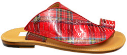 Mauri "1951" Scottish Red Genuine Ostrich Leg Sandals