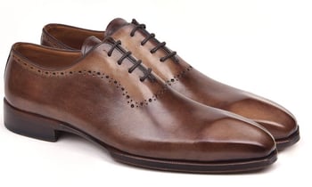 Paul Parkman ''AG444BRW" Antique Brown Genuine Calfskin Leather Shoes.