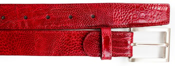 Belvedere 2000 Red All-Over Genuine Ostrich Leg Belt.