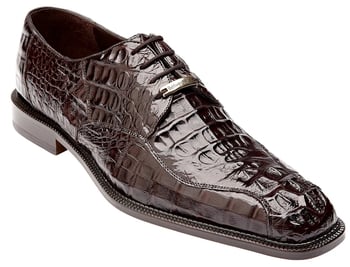 Belvedere "Chapo" Brown All-Over Genuine Exotic Hornback Crocodile Shoes 1465.