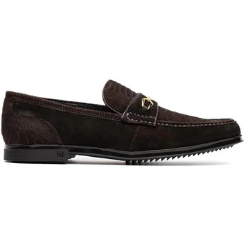 Marco Di Milano "Hugo" Brown Genuine Sueded Ostrich Leg Loafer