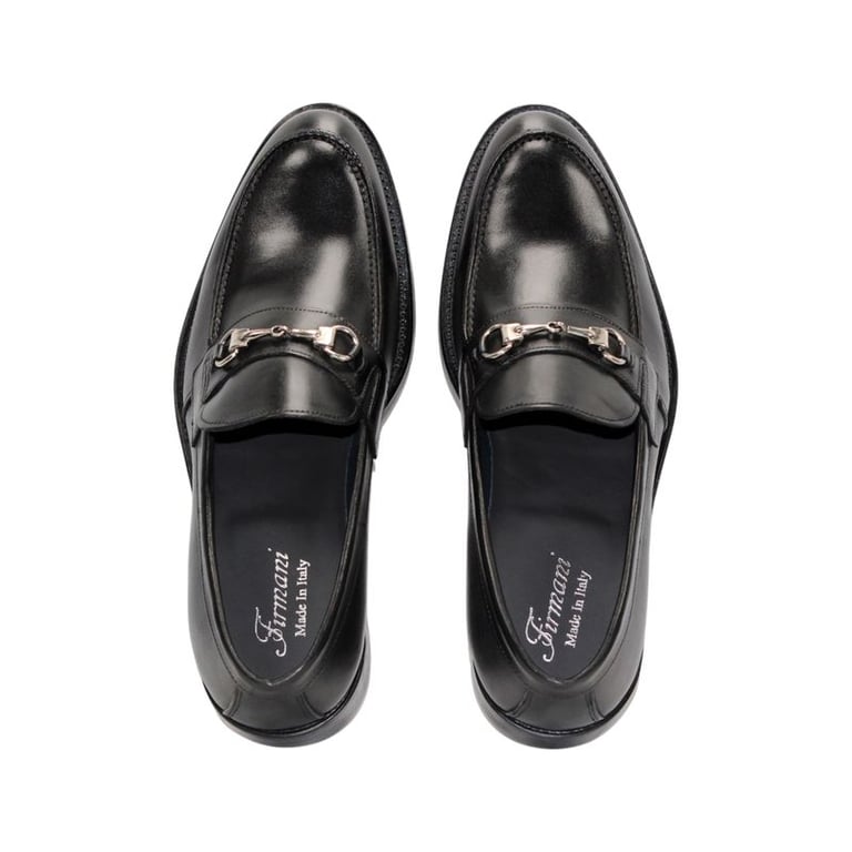 Firmani Ben Leather Penny Loafer Black Silver Hardware Made  display picture 2