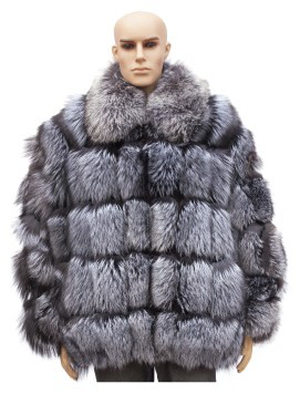 Winter Fur Natural Silver Genuine Full Skin Fox Bomber Jacket M33R01SF.