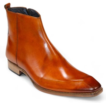 Duca Di Matiste "Romano" Gold Genuine Italian Calf Leather Ankle Boots.