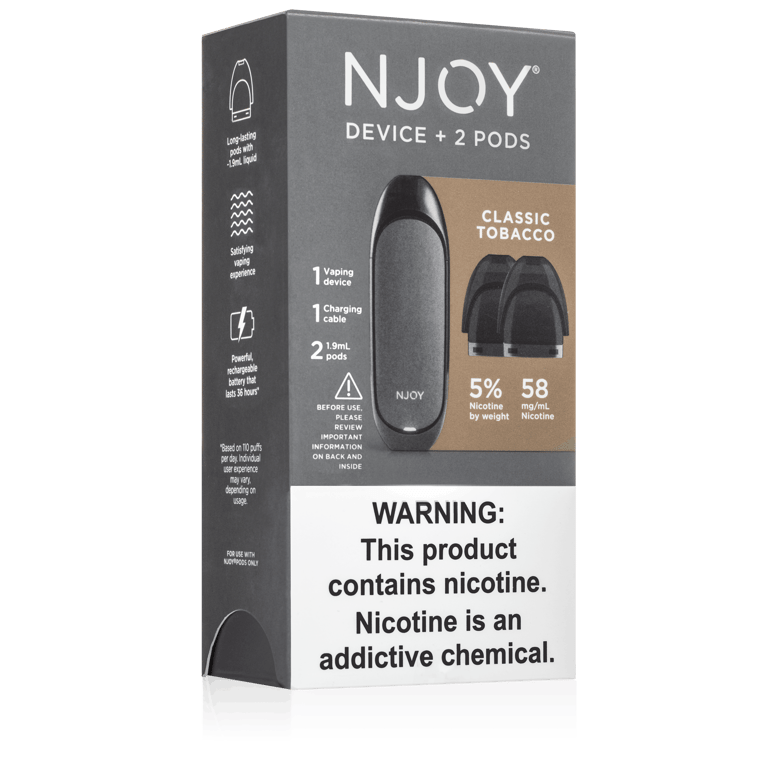 NJOY Ace All-in-One Kit – Classic Tobacco 5% (2 Pods + Device + Charger)