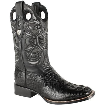 Wild West Black Cherry Genuine Caiman Hornback Cowboy Boots 28240205