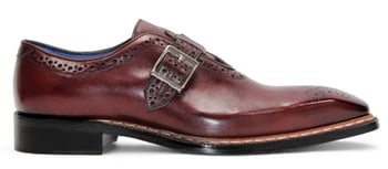 Emilio Franco Filippo Burgundy Calf Leather Monk Strap Dress Shoes