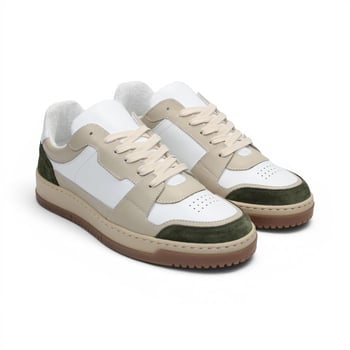 Duca Di Matiste DC80 Green Combo Calf Leather and Suede Rubber Sole Casual Shoes