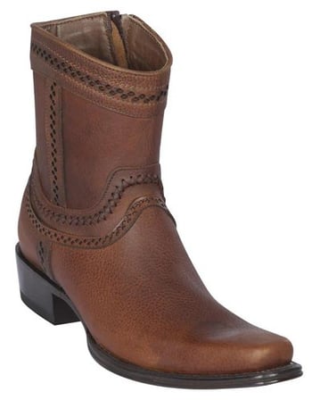 Los Altos Walnut Genuine Rage Leather  European Square Toe Low Shaft Cowboy Boots 76B9940