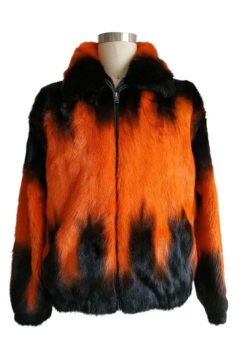 Winter Fur Orange Genuine Mink Full Skin Degrade Jacket M59RO1ORT.