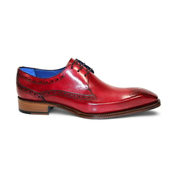 Emilio Franco "Giacamo" Antique Red Genuine Italian Calf Leather Lace-Up Dress Shoes.