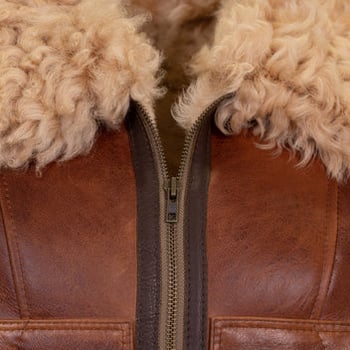 G-Gator #1040 Women's Brown Genuine Sheepskin Leather Jacket Craft Bottom
