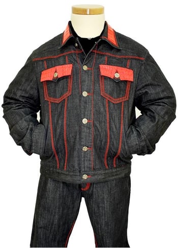 G-Gator Genuine Hornback Alligator Denim Outfit D10/O11-2