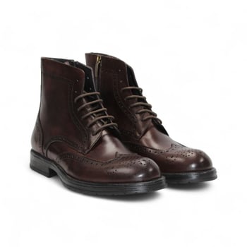 Firmani Daniel Marrone Genuine Leather Wingtip Ankle Boot Made in Italy