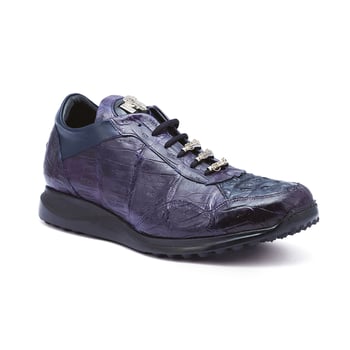 Mauri "Everglades" M789 Wonder Blue Full Genuine Hornback Crocodile Sneakers.