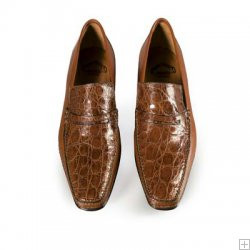 Mauri 0607 03 Honey Genuine Crocodile Loafer lambskin-lined hand-stitched leather sole