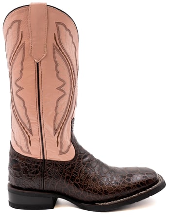 Ferrini Ladies "Kai" Chocolate Sea Turtle Print Leather Square Toe Cowgirl Boots 92593-09