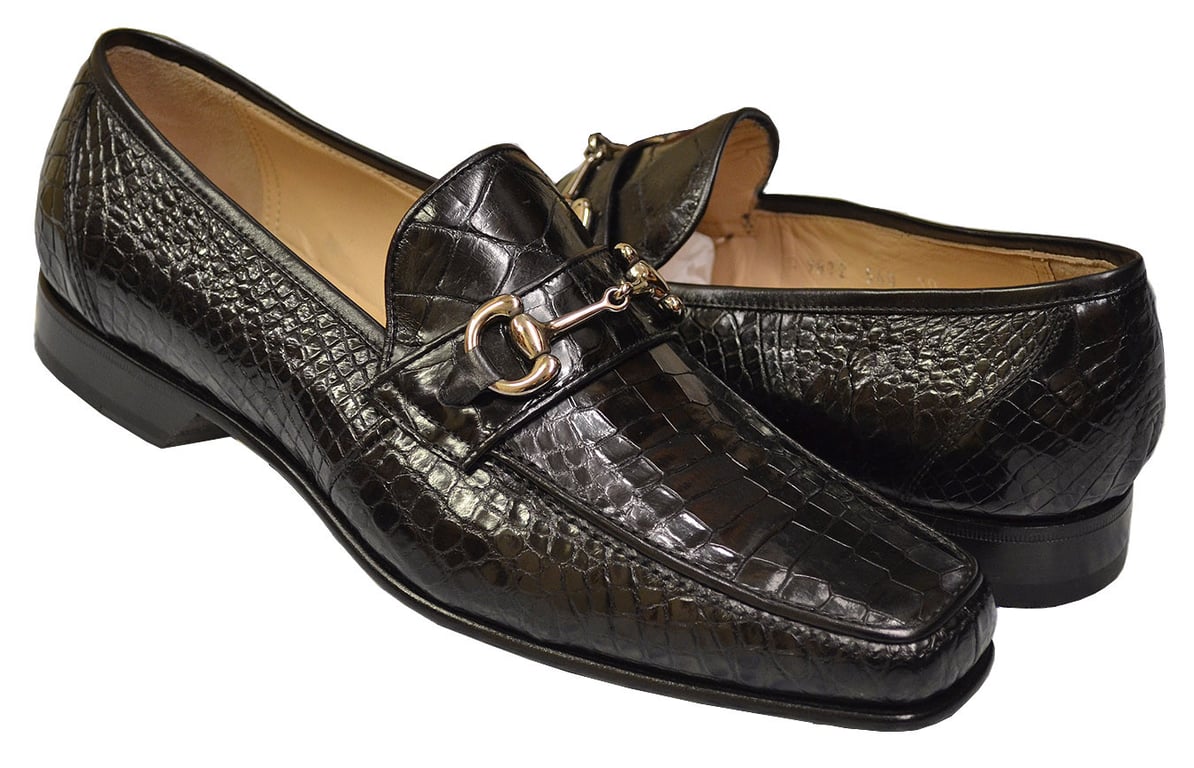 Caporicci 9872 Black All-Over Genuine Baby Alligator Bit  display picture 1