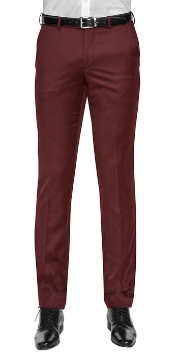 Pronti Burgundy Flat Front Slim Fit Dress Slacks P3486