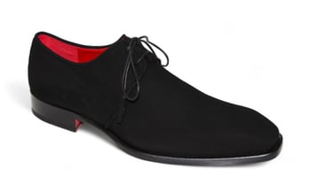 Emilio Franco "Gabriele" Black Genuine Italian Suede Leather Lace-Up Dress Shoes.