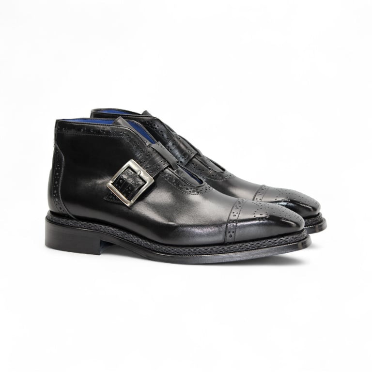 New Emilio Franco Aldo Men\'s Shoes Calf-Skin Leather Buckle Boot size - 44 Emilio Franco Mens Shoes Blue Crocodile Print Square … - Gem main image 3