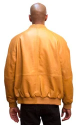 G-Gator Cognac Genuine Lambskin Varsity Baseball Bomber Jacket 1051.