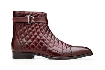 Belvedere "Libero" Ant. Dark Burgundy Cap-Toe Genuine Ostrich Leg and Quilted Leather Boots R80.