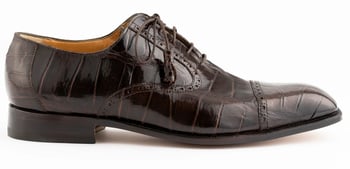 Ferrini Chocolate Genuine Alligator Belly Dress Shoes FB3922