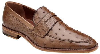 Belvedere "Espada" Tabac Genuine Ostrich Quill Penny Loafer 02440.