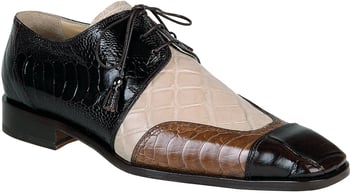 Mauri  "Pioneer" 4300 Dark Brown / Champagne / Cork Genuine Alligator / Ostrich Leg Shoes