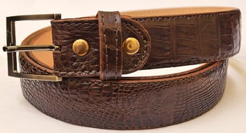 LA Sport 205 Sport Rust Genuine Hornback Crocodile Belt Adjustable, Belvedere Handmade