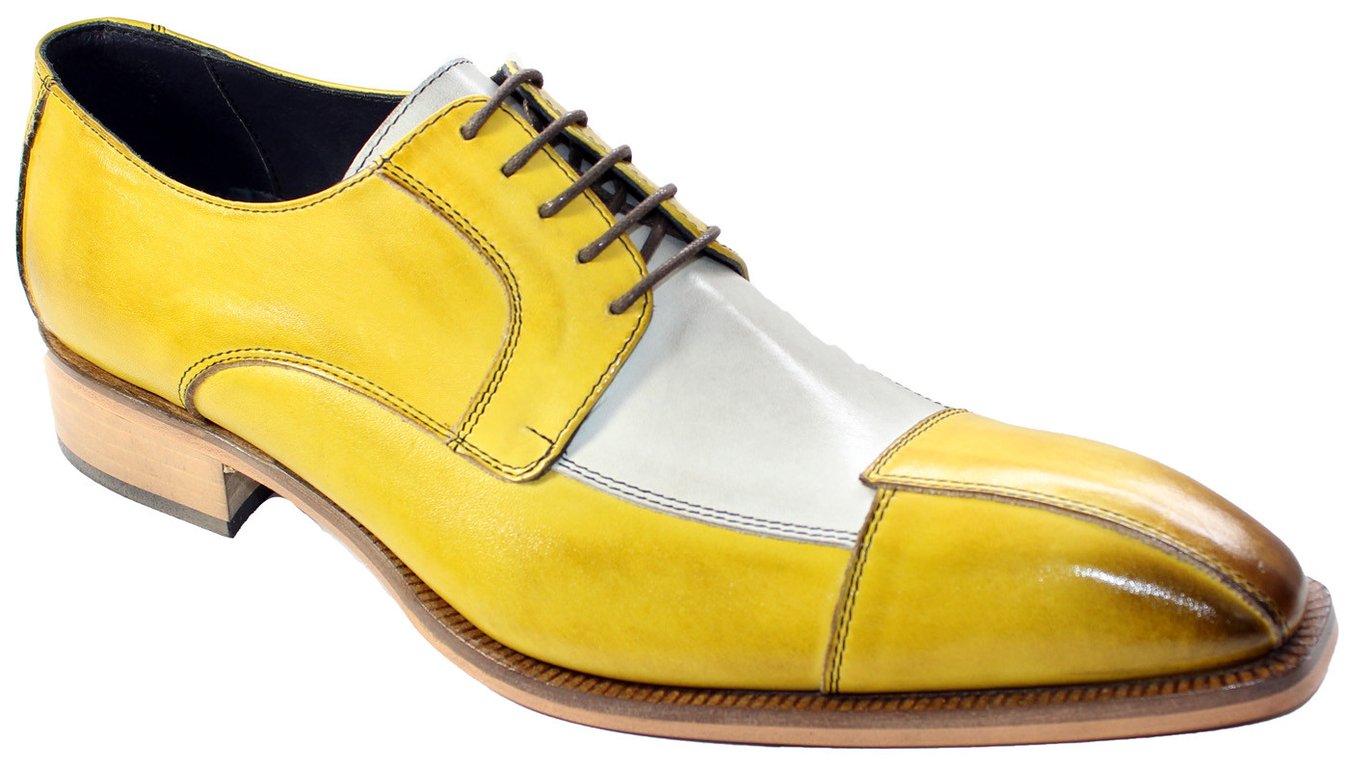 yellow men's dress shoes and Light Grey Cap-Toe Leather Derby  Normanton US 12 / D Ideal for the man who wants to stand out from the crowd. Men's Handmade Yellow Leather Brogue