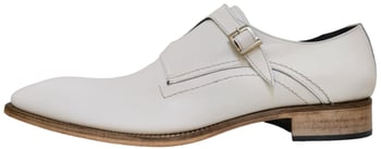 Duca 2020 White Italian Calfskin Criss-Cross Double Monk Strap Shoes