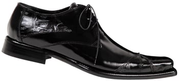 Mauri  "Piramide" 44163 Black Genuine Baby Crocodile / Shiny Calf Shoes