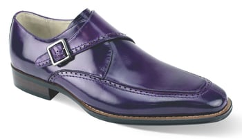 Giovanni Amato Purple Genuine Calfskin Monk Strap Slip-On Shoes