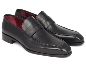 Paul Parkman "10BLK29" Black Genuine Leather Penny Loafer.