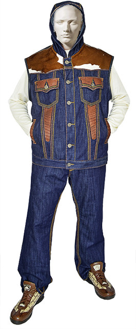 G-Gator Genuine Hornback Alligator / Pony Denim Vest  V30