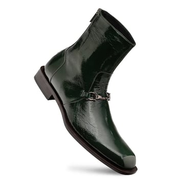 Mezlan Buscemi 21739 Green Hi-Shine Calfskin Ankle Boots