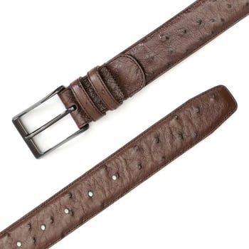 Mezlan Tabac Genuine Ostrich Skin Belt AO8146.