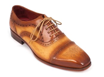 Paul Parkman ''024-TAN'' Tan Genuine leather Captoe Style Oxford Shoes.