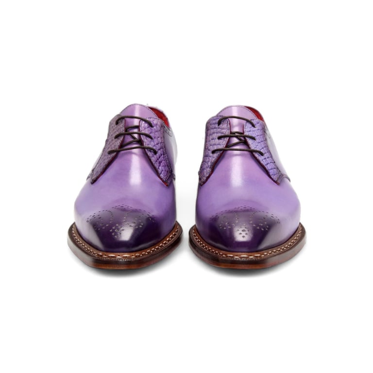 Fennix Italy Tyler Lavender Genuine Alligator Leather Derby Shoes