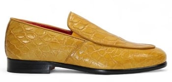 Fennix Italy Easton Mustard Genuine Alligator Loafer Lambskin-Lined Handcrafted Italian Shoe