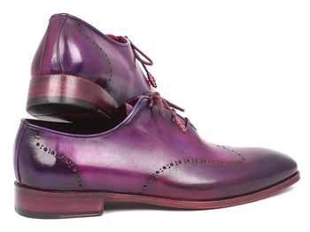 Paul Parkman "84HT12''Purple Genuine Leather Wingtip Shoes.