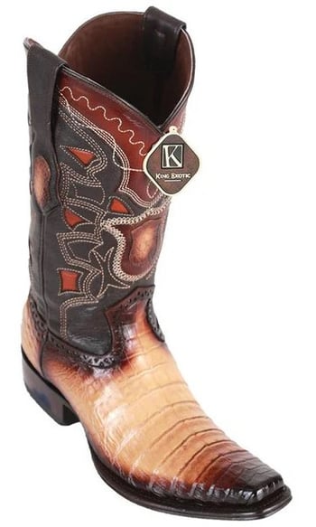 King Exotic Faded Oryx Genuine Caiman Belly Dubai Square Toe Cowboy Boots 4798215