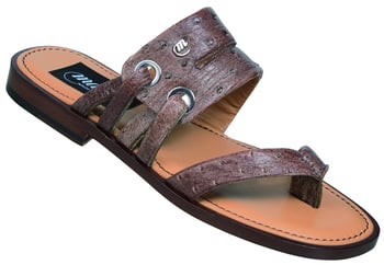 Mauri "1770" Zebra Light Nicotine Genuine Ostrich Sandals