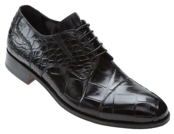 Mauri "Sforza" 1072 Black Genuine All Over Alligator Shoes