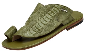 Mauri "Fluido" 1951 Light Money Green Genuine Ostrich Leg Sandals