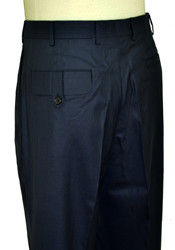 RuYi Rich Navy Blue Wide Leg Slacks With Custom Button Tabs / Flapped Pockets P6046